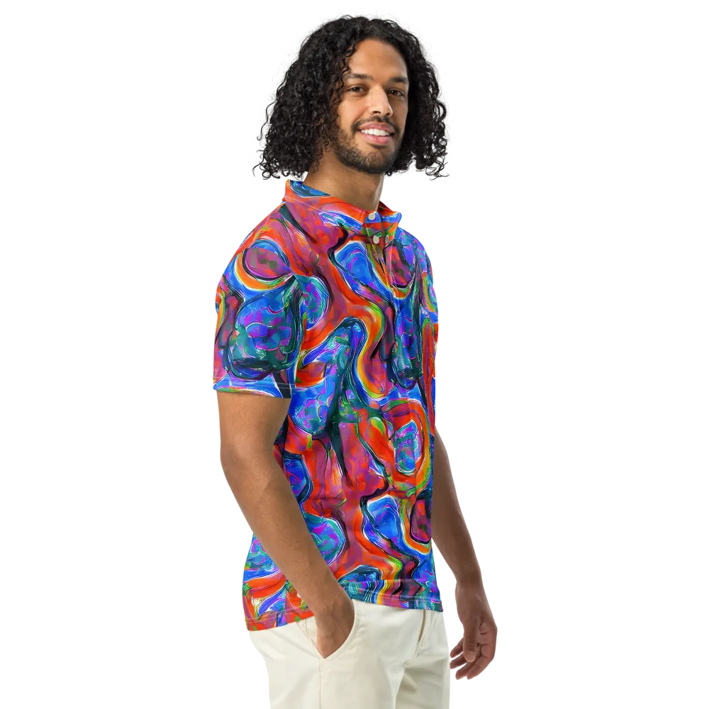 Liquid Spectrum on Men's Slim Fit Polo Shirt — Right Front