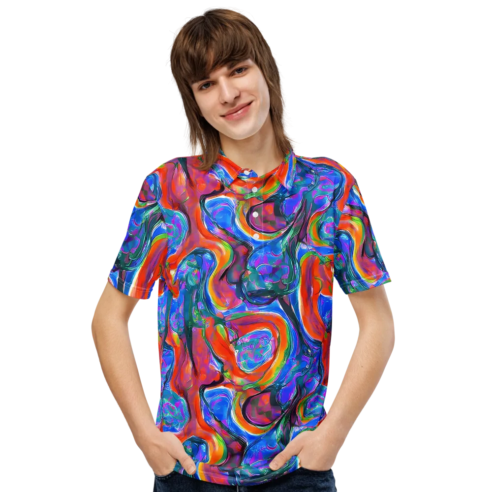 Liquid Spectrum on Men's Slim Fit Polo Shirt — Front
