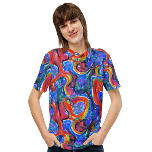 Liquid Spectrum on a Men's Slim Fit Polo Shirt