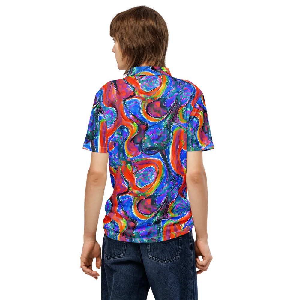 Liquid Spectrum on Men's Slim Fit Polo Shirt — Back