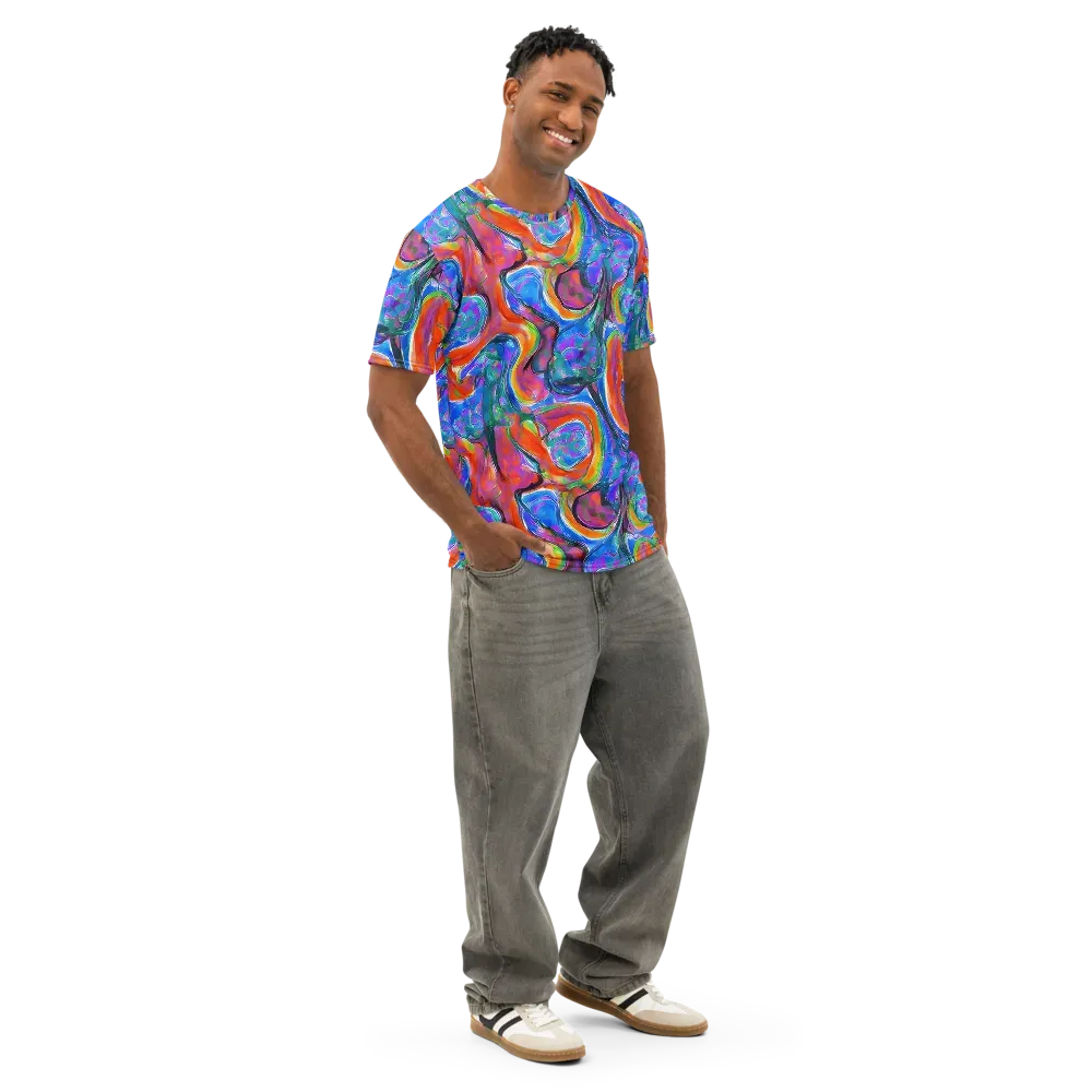 Liquid Spectrum on Men's Cotton Crew Neck T-Shirt — Right Front