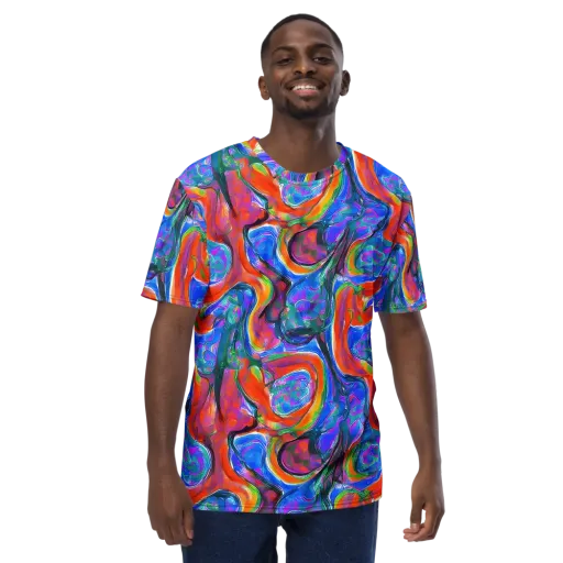 Liquid Spectrum on a Men's Crew Neck T-Shirt