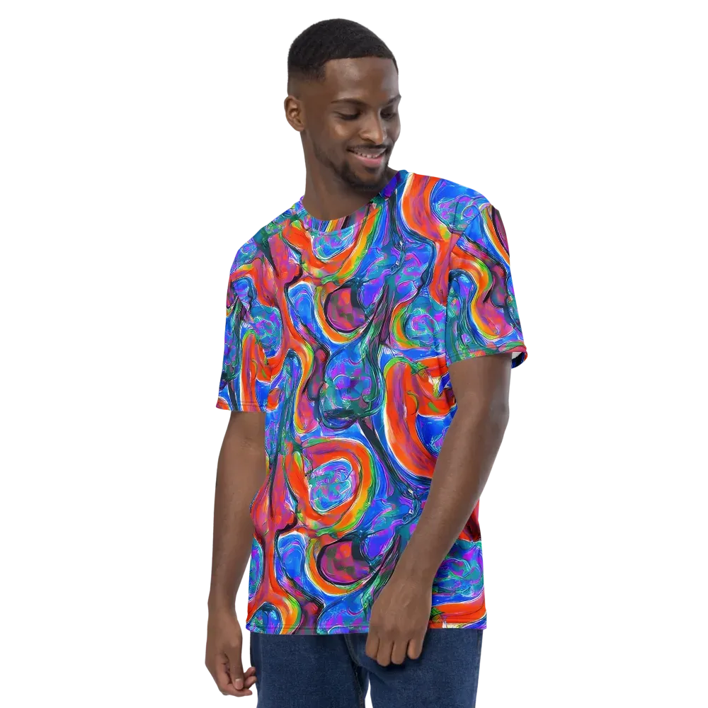 Liquid Spectrum on Men's Crew Neck T-Shirt — Left