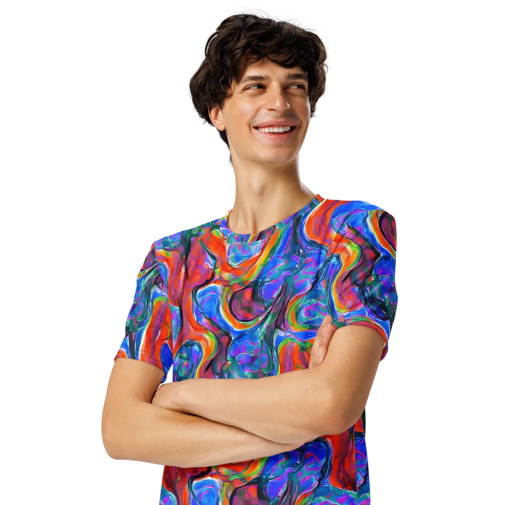 Liquid Spectrum on Men's Crew Neck T-Shirt — Left Front