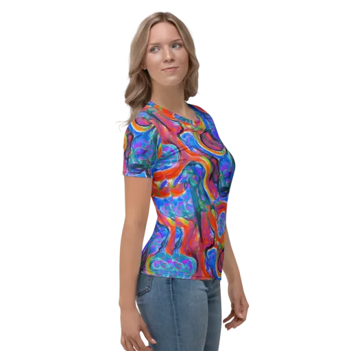 Liquid Spectrum on a Women's Crew Neck T-Shirt