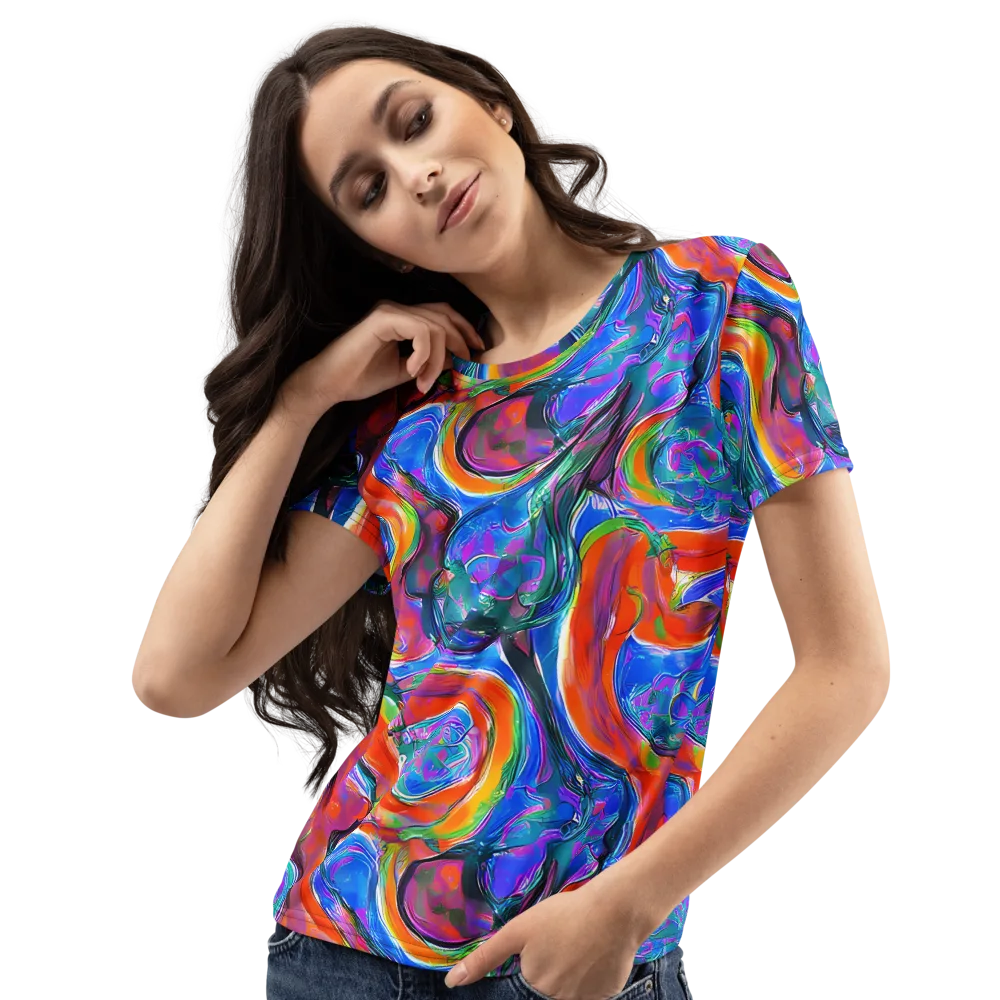 Liquid Spectrum on Women's Crew Neck T-Shirt — Left Front