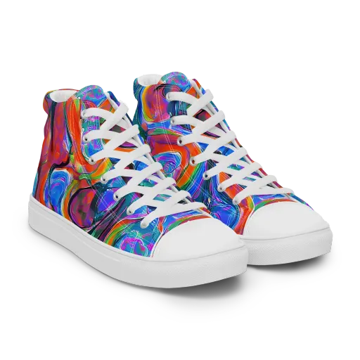 Liquid Spectrum on a Women's High Top Canvas Shoes