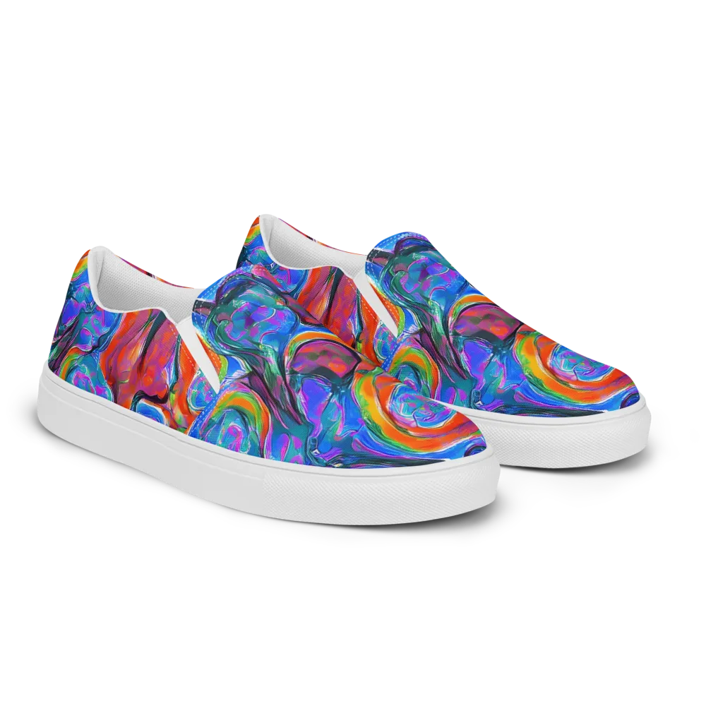 Liquid Spectrum on Men's Slip-On Canvas Shoes — Right Front