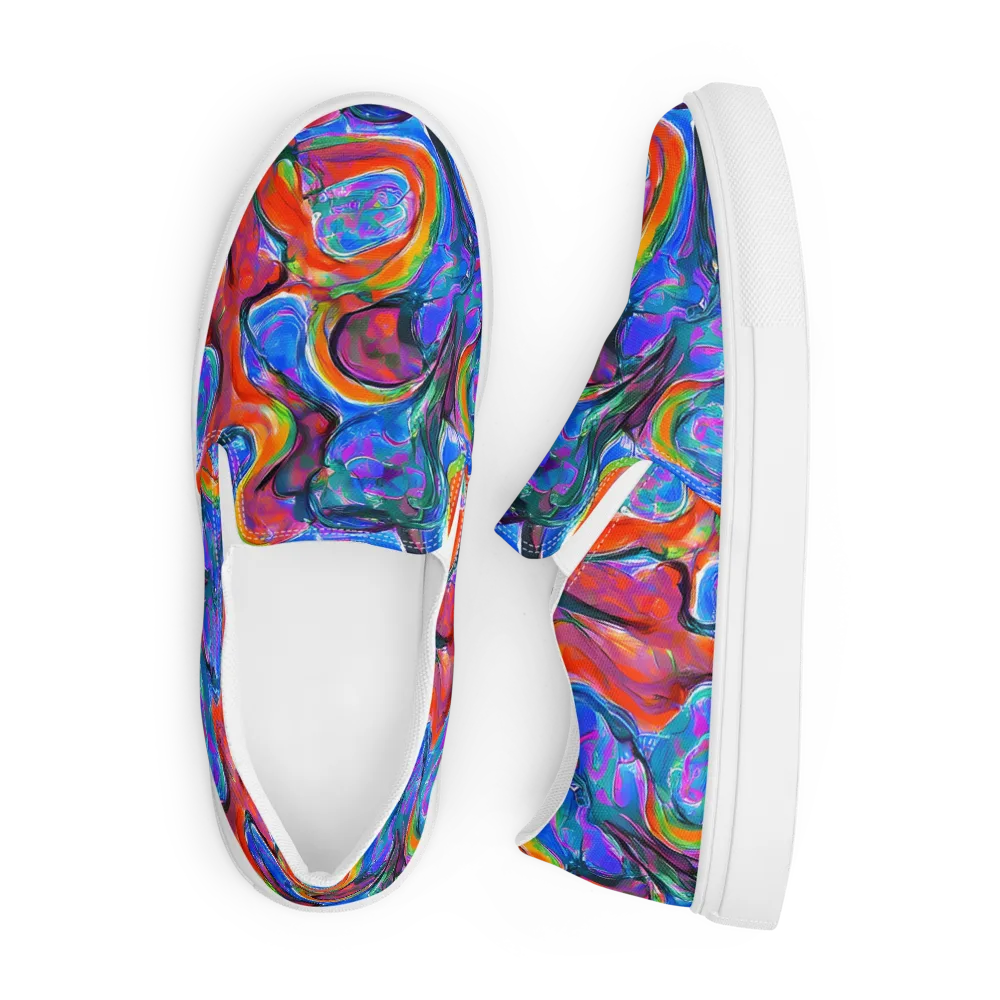 Liquid Spectrum on Men's Slip-On Canvas Shoes — Front