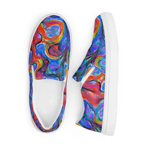 Liquid Spectrum on a Men's Slip-On Canvas Shoes