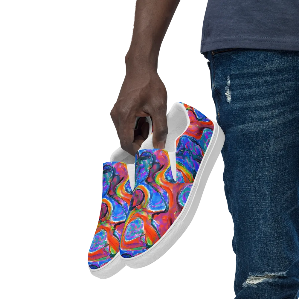 Liquid Spectrum on Men's Slip-On Canvas Shoes — Left Front