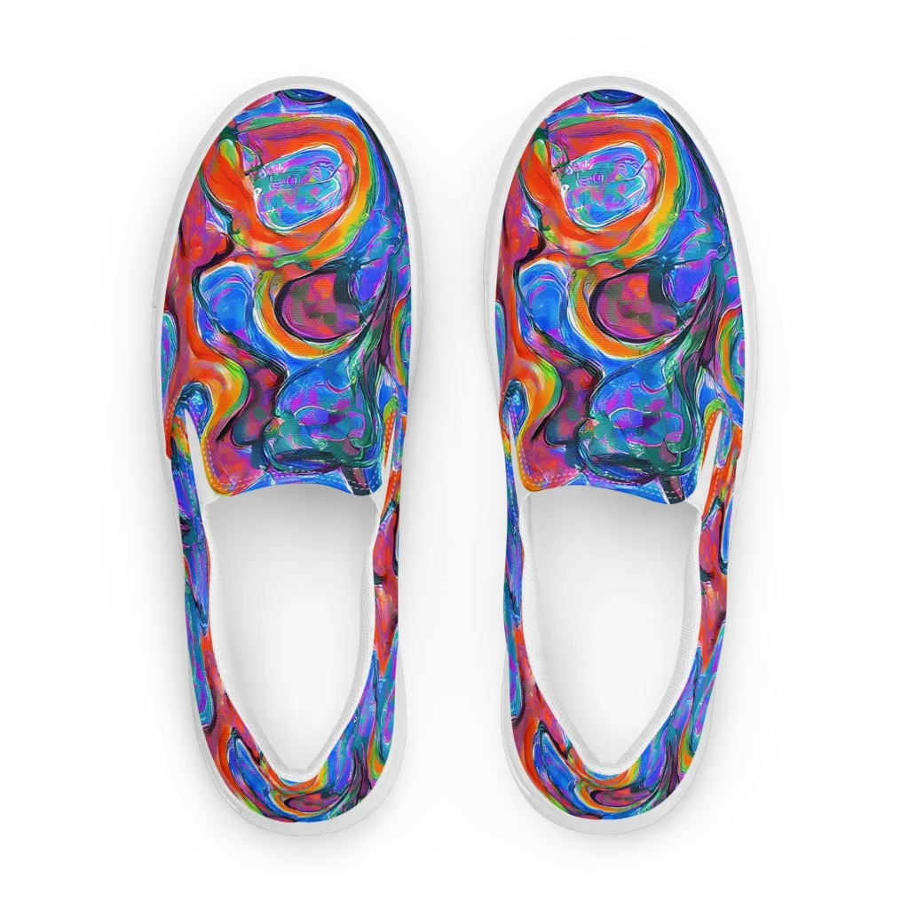 Liquid Spectrum on Women's Slip-On Canvas Shoes — Front