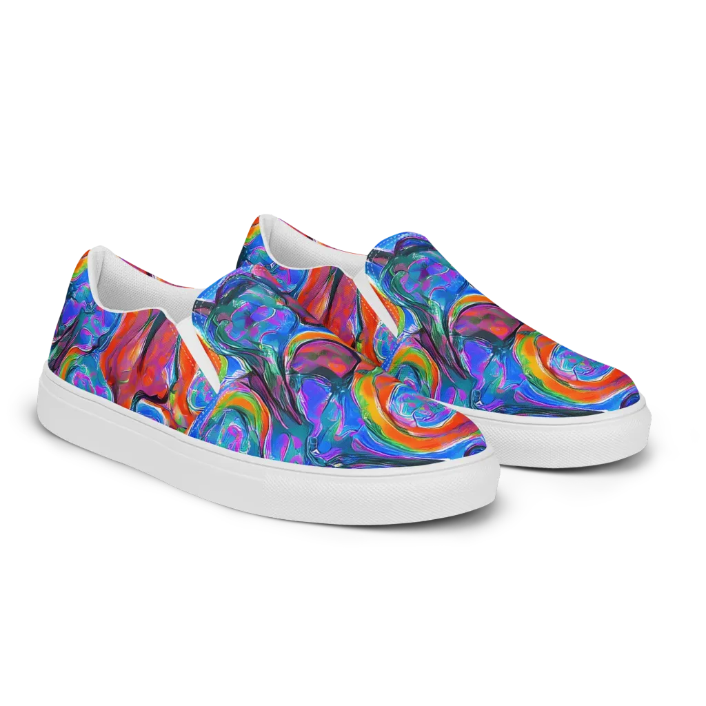 Liquid Spectrum on Women's Slip-On Canvas Shoes — Right Front