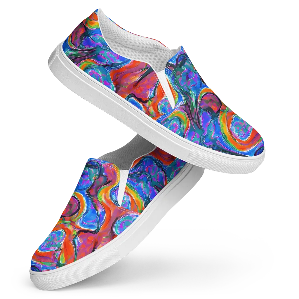 Liquid Spectrum on Women's Slip-On Canvas Shoes — Front