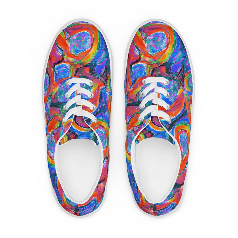 Liquid Spectrum on Men's Lace-Up Canvas Shoes — Front