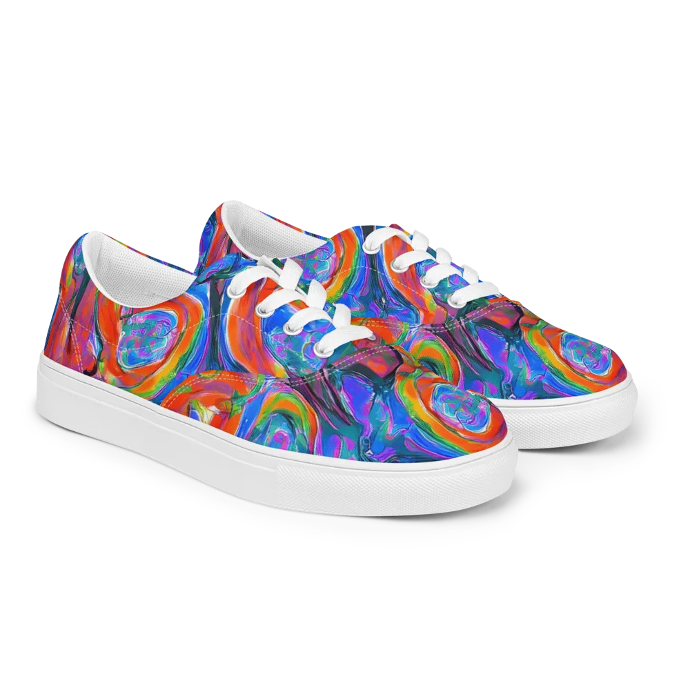 Liquid Spectrum on Men's Lace-Up Canvas Shoes — Right Front