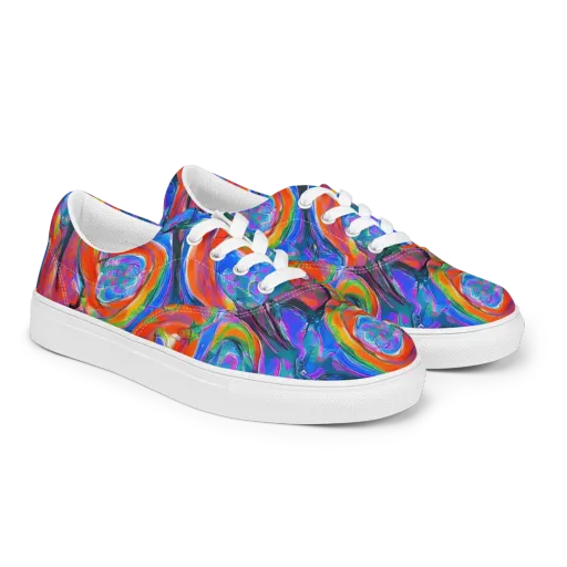 Liquid Spectrum on a Men's Lace-Up Canvas Shoes