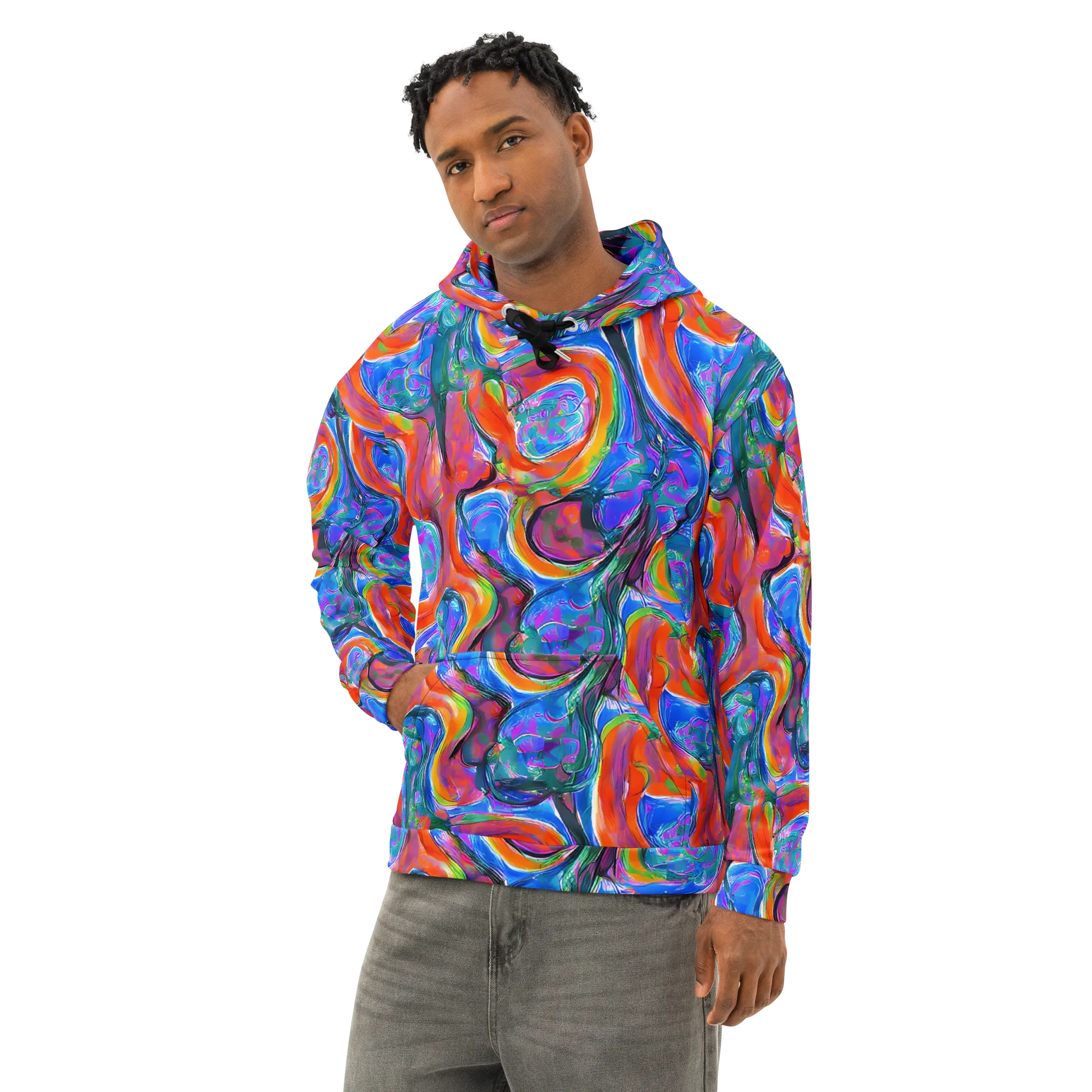 Liquid Spectrum on Cotton Hoodie — Left Front