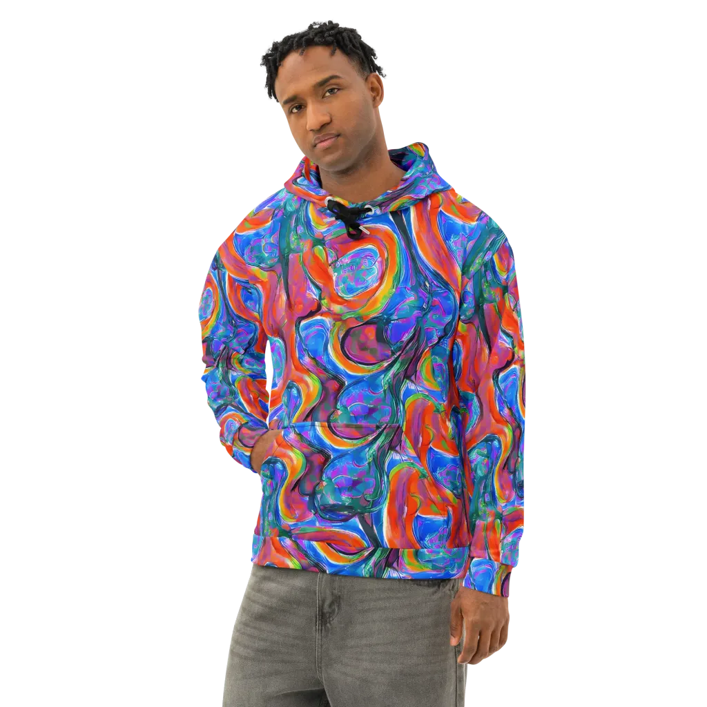 Liquid Spectrum on Cotton Hoodie — Left Front