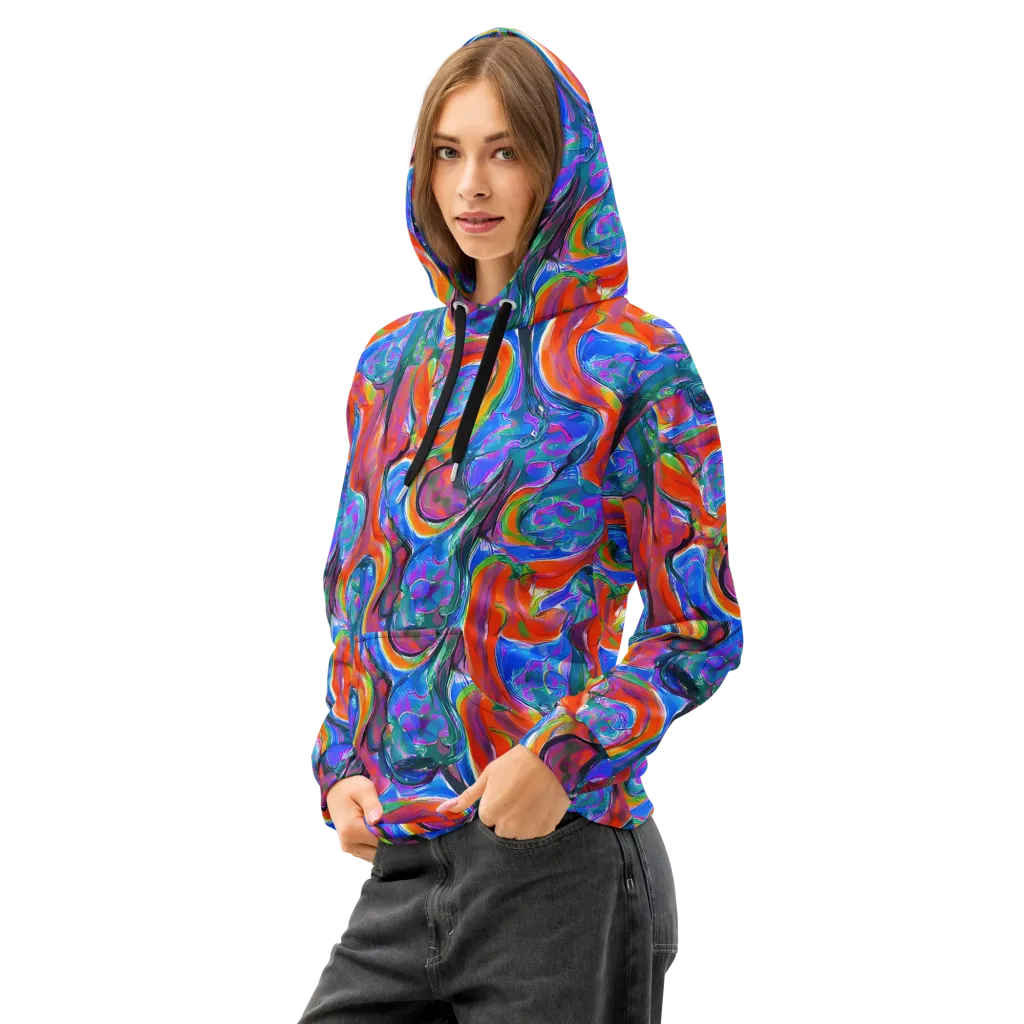 Liquid Spectrum on Cotton Hoodie — Left Front