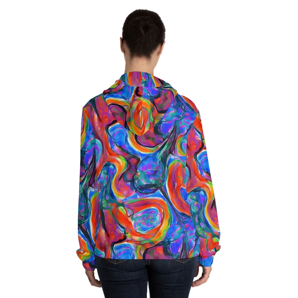 Liquid Spectrum on Women's Full-Zip Hoodie — Back On Person