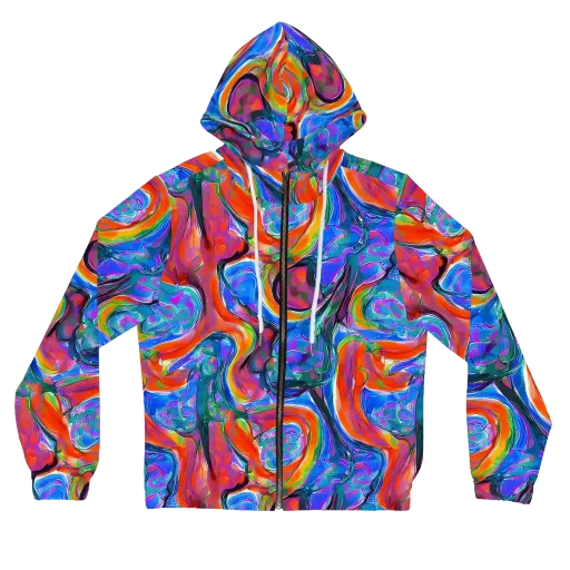 Liquid Spectrum on a Women's Full-Zip Hoodie