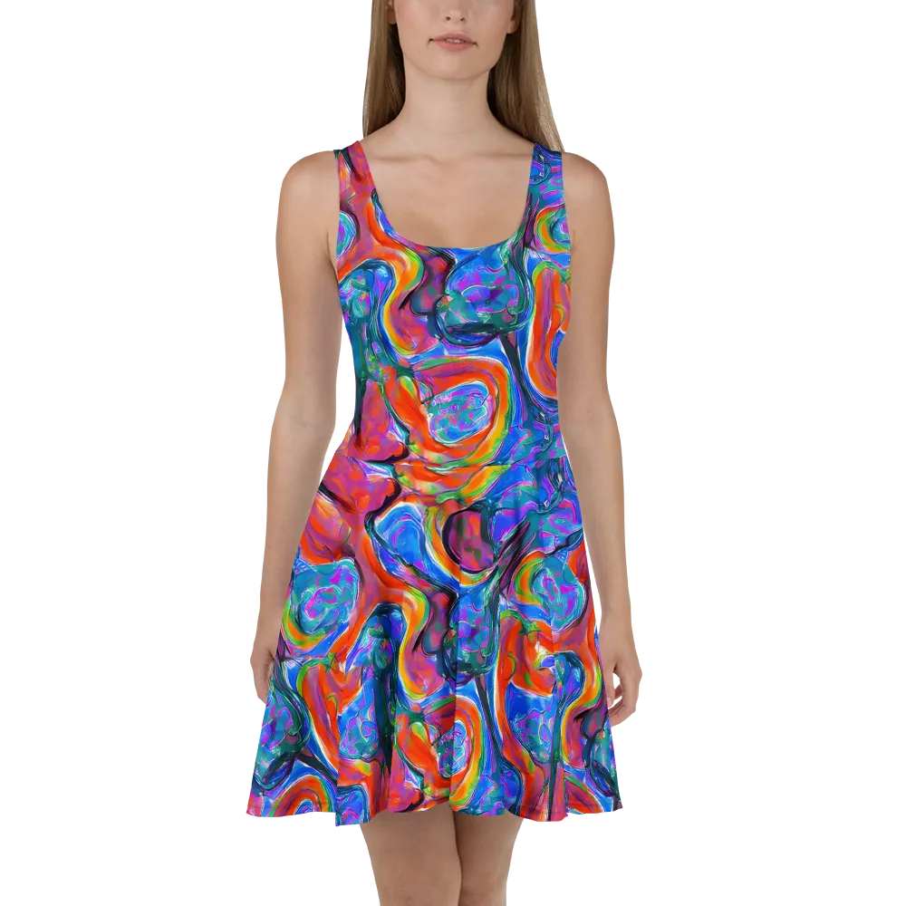 Liquid Spectrum on Skater Dress — Front