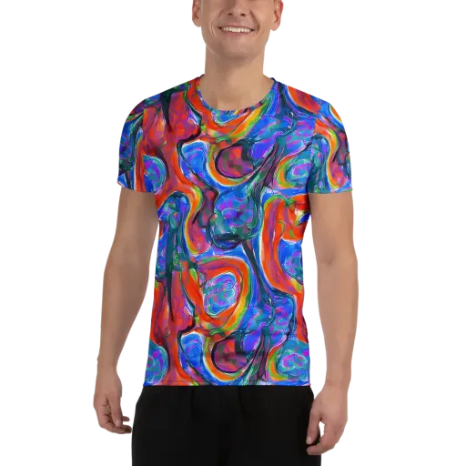 Liquid Spectrum on a Men's Athletic T-Shirt