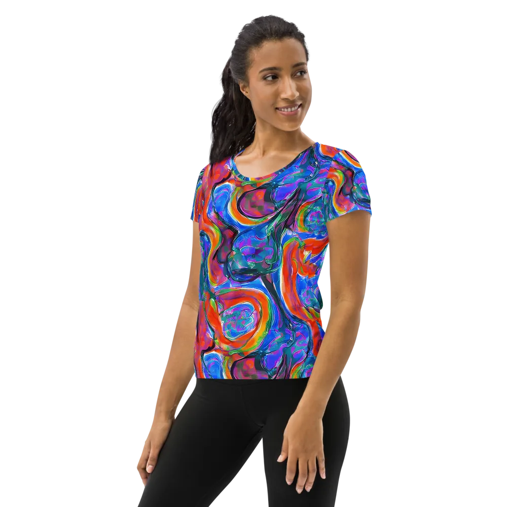 Liquid Spectrum on Women's Athletic T-Shirt — Left