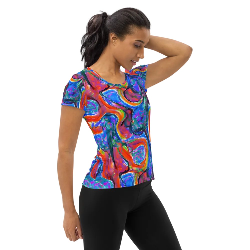 Liquid Spectrum on Women's Athletic T-Shirt — Right