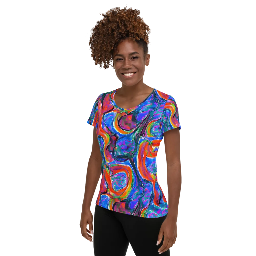 Liquid Spectrum on Women's Athletic T-Shirt — Left