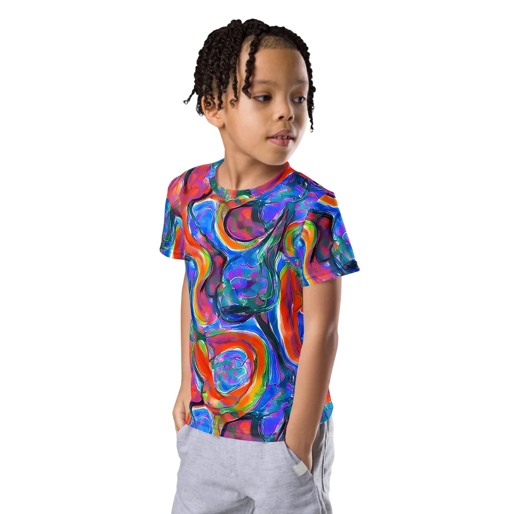 Liquid Spectrum on Kids Crew Neck T-Shirt — Left Front