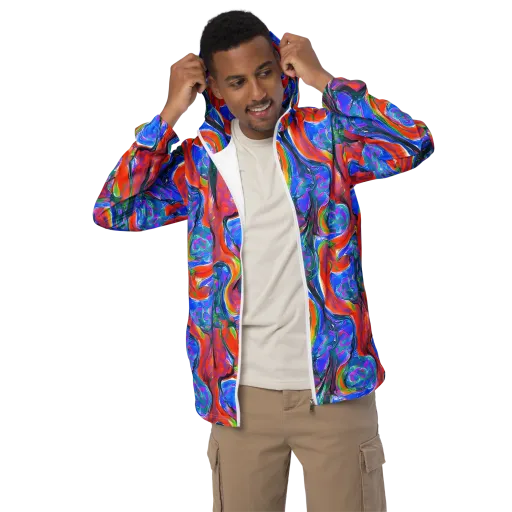 Liquid Spectrum on a Men's Windbreaker