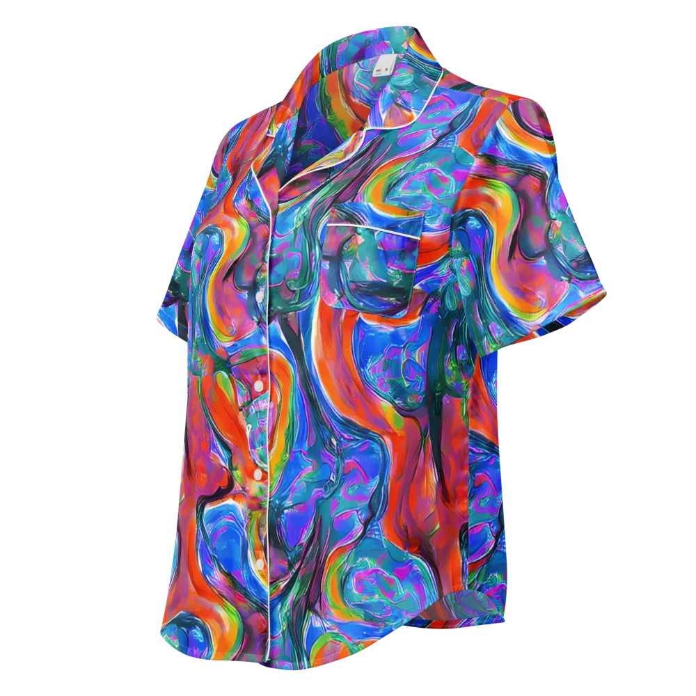 Liquid Spectrum on Women's Short Sleeve Pajama Top — Left Front