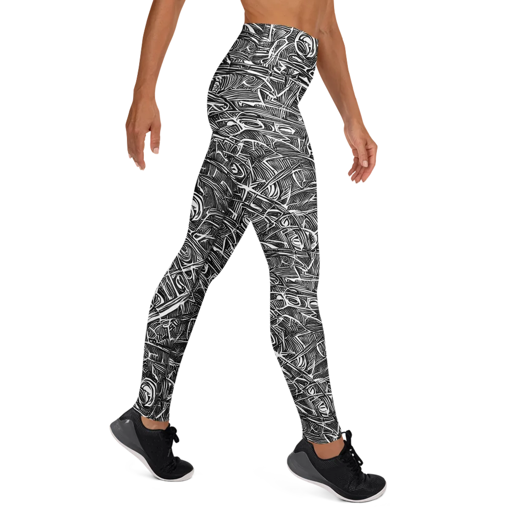 Blackline Rapture on Yoga Leggings — Right
