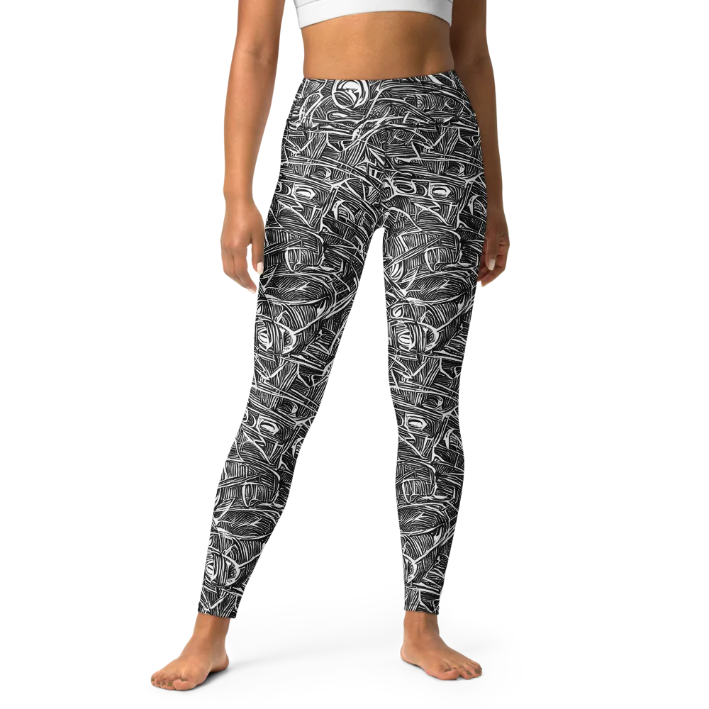 Blackline Rapture on Yoga Leggings — Front
