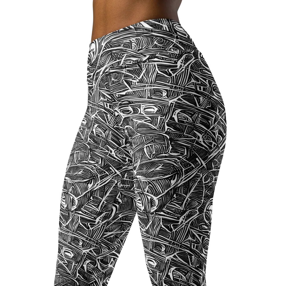 Blackline Rapture on Yoga Leggings — Left Front
