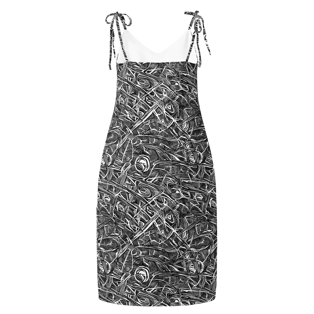 Blackline Rapture on Slip Dress — Back