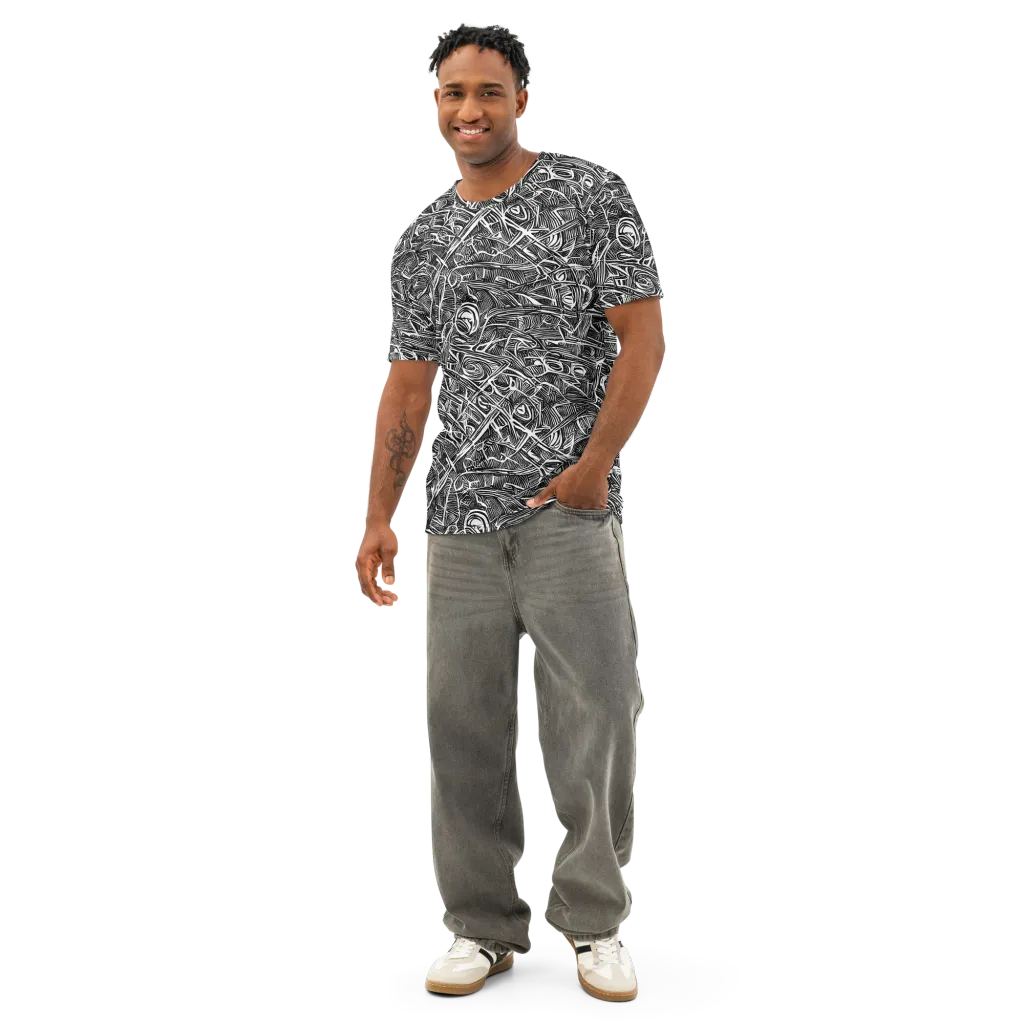Blackline Rapture on Men's Cotton Crew Neck T-Shirt — Front