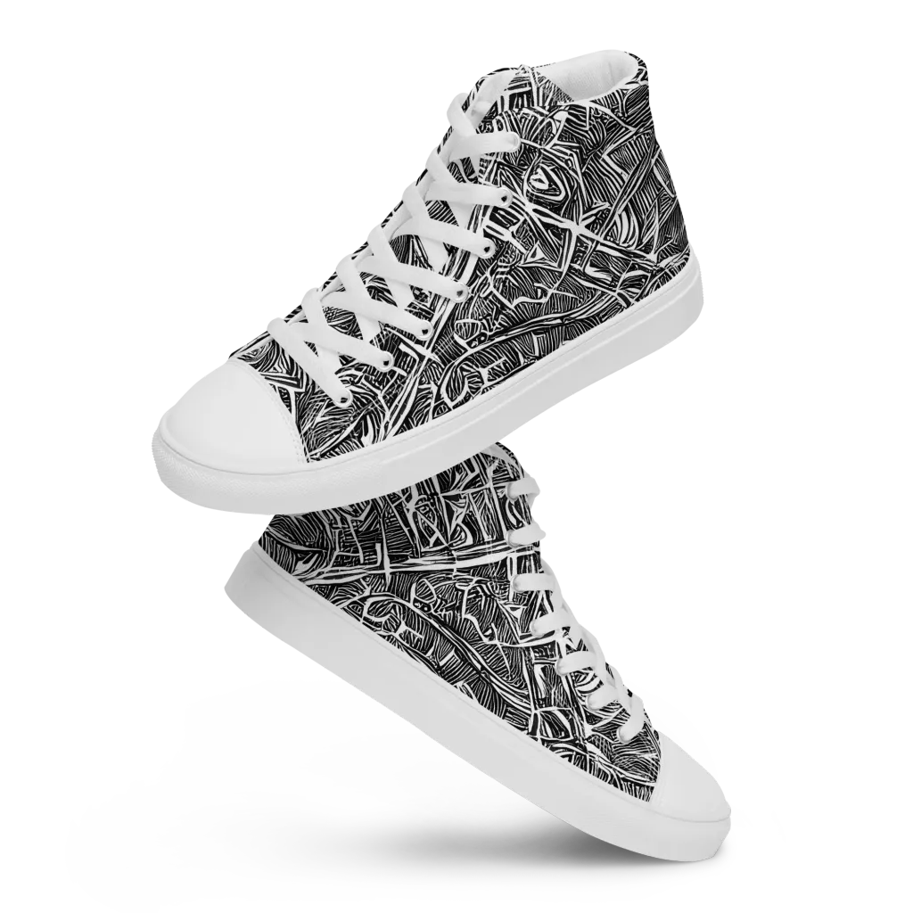 Blackline Rapture on Men's High Top Canvas Shoes — Front