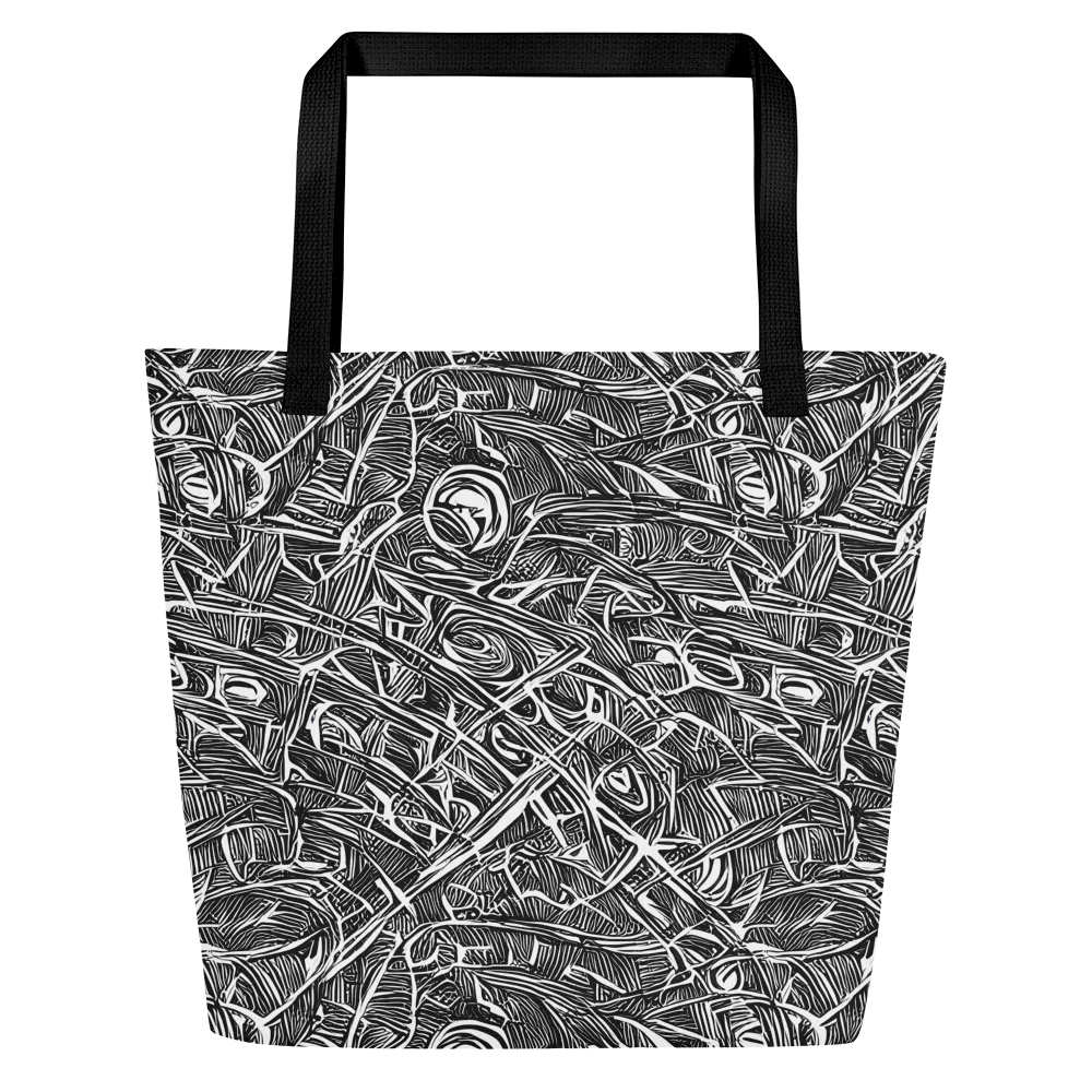 Blackline Rapture on Large Tote Bag W/ Pocket — Front