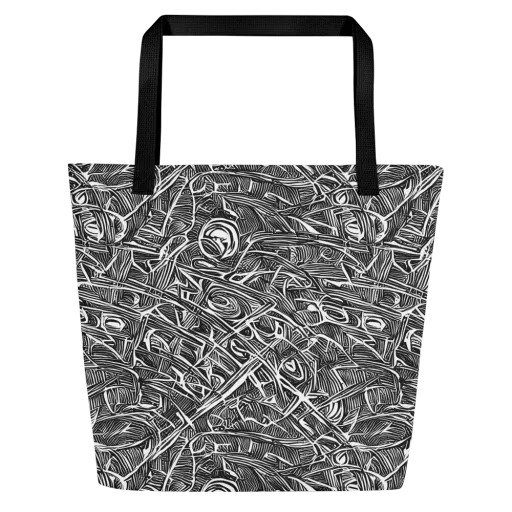 Blackline Rapture on a Large Tote Bag W/ Pocket