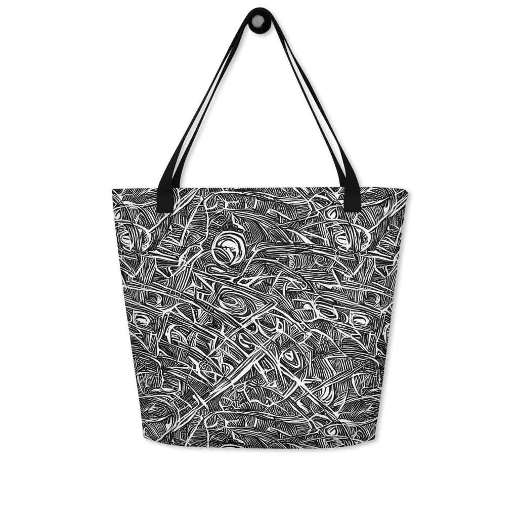 Blackline Rapture on Large Tote Bag W/ Pocket — Front
