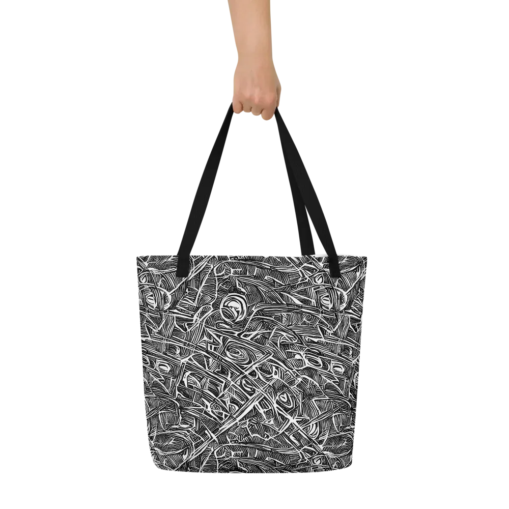 Blackline Rapture on Large Tote Bag W/ Pocket — Front