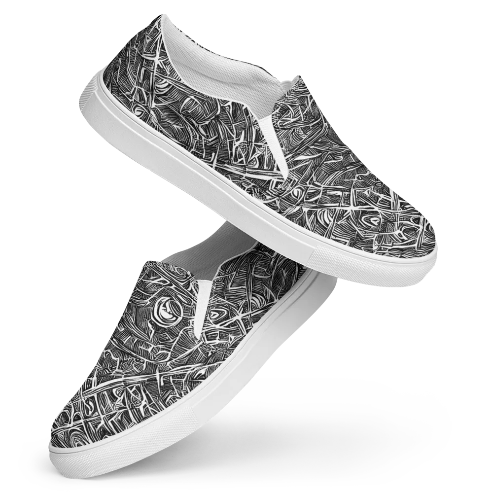 Blackline Rapture on Women's Slip-On Canvas Shoes — Front