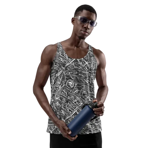 Blackline Rapture on a Men's Tank Top
