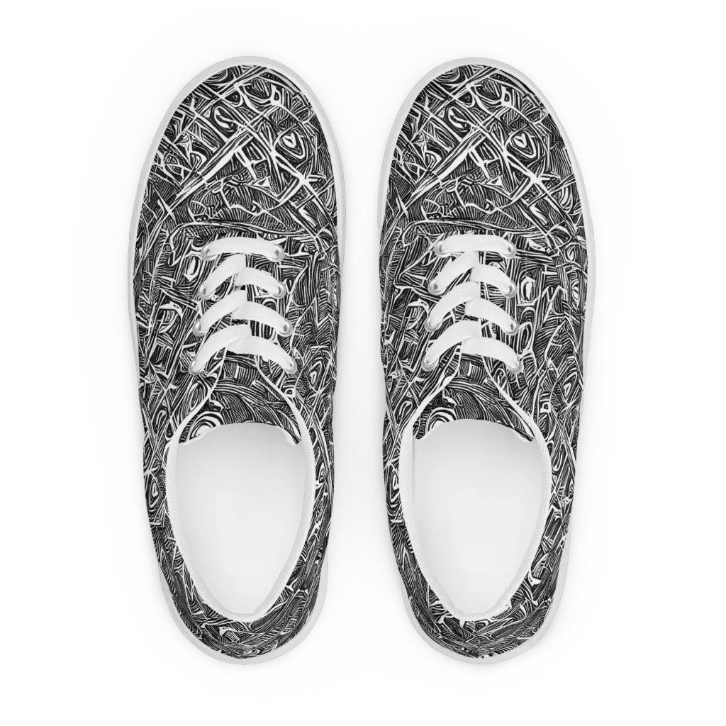 Blackline Rapture on Men's Lace-Up Canvas Shoes — Front