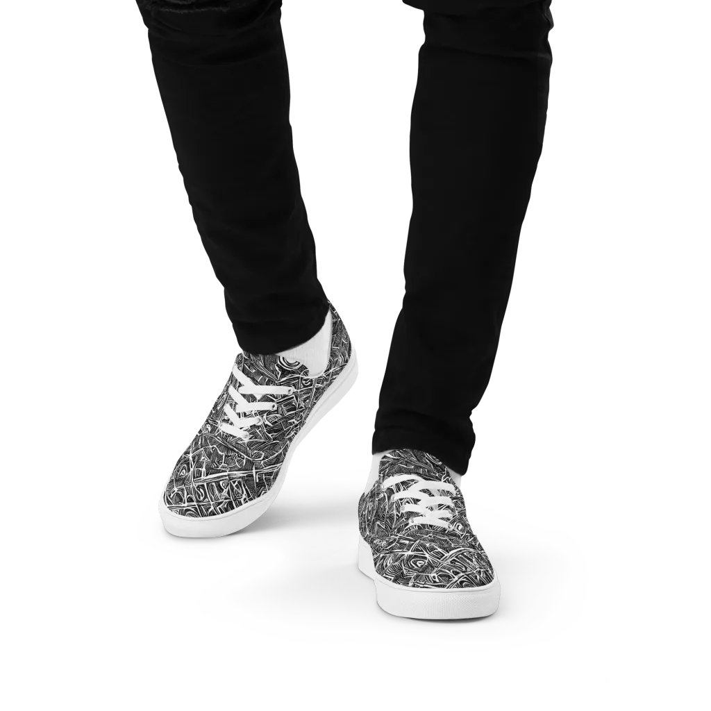 Blackline Rapture on Men's Lace-Up Canvas Shoes — Front