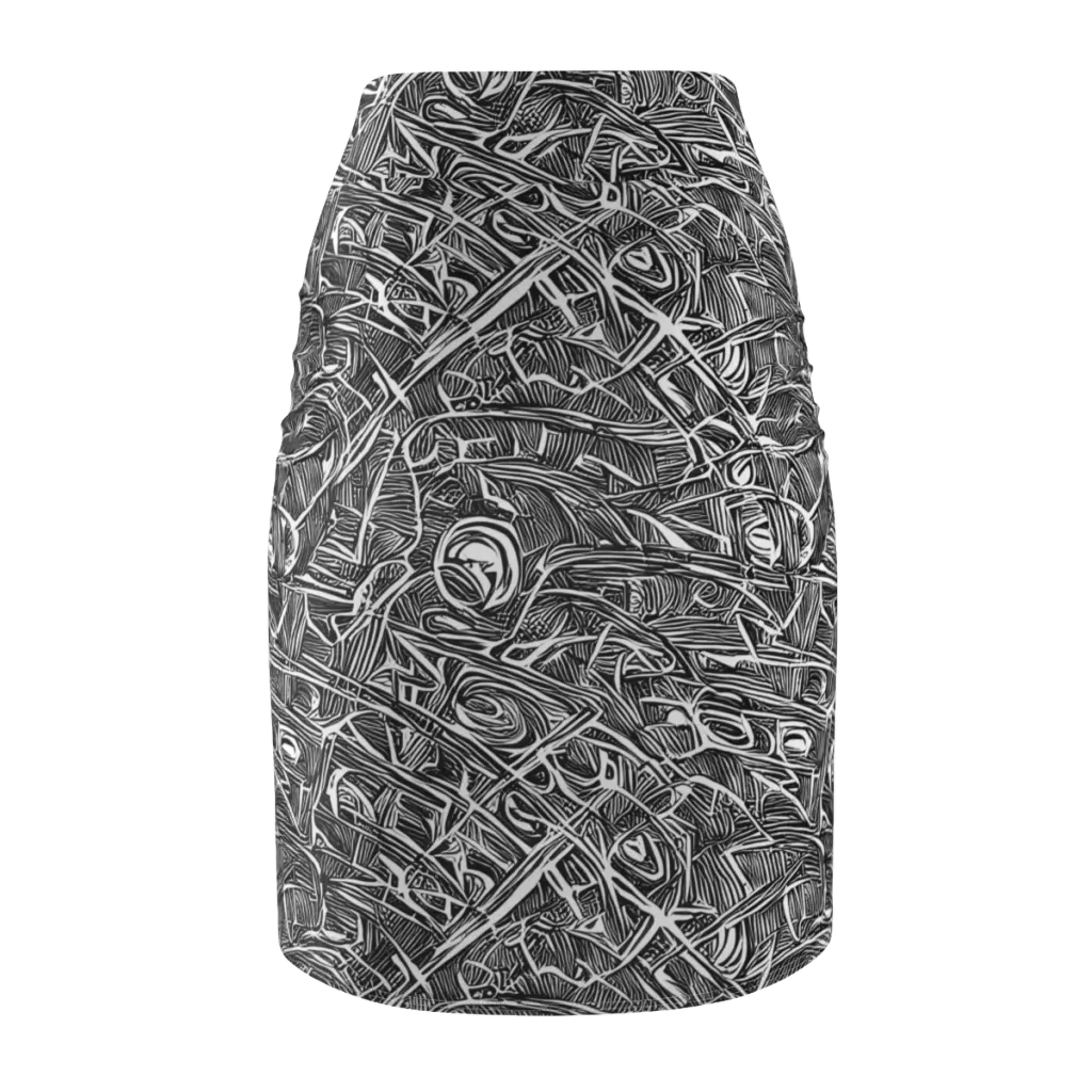 Blackline Rapture on Pencil Skirt — Back
