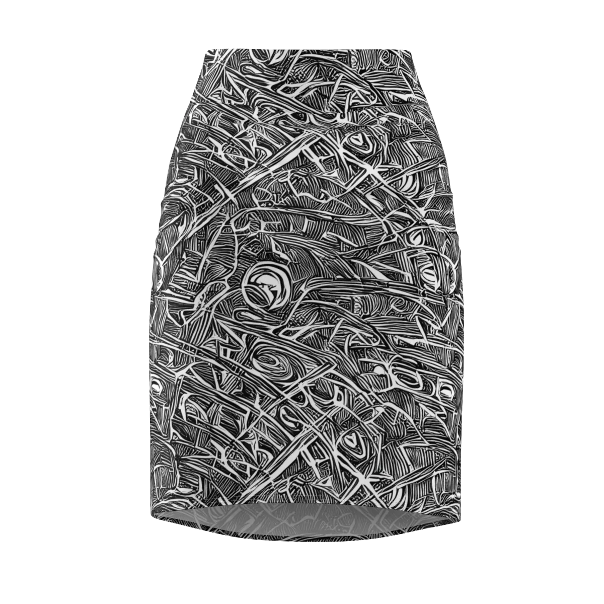 Blackline Rapture on Pencil Skirt — Front